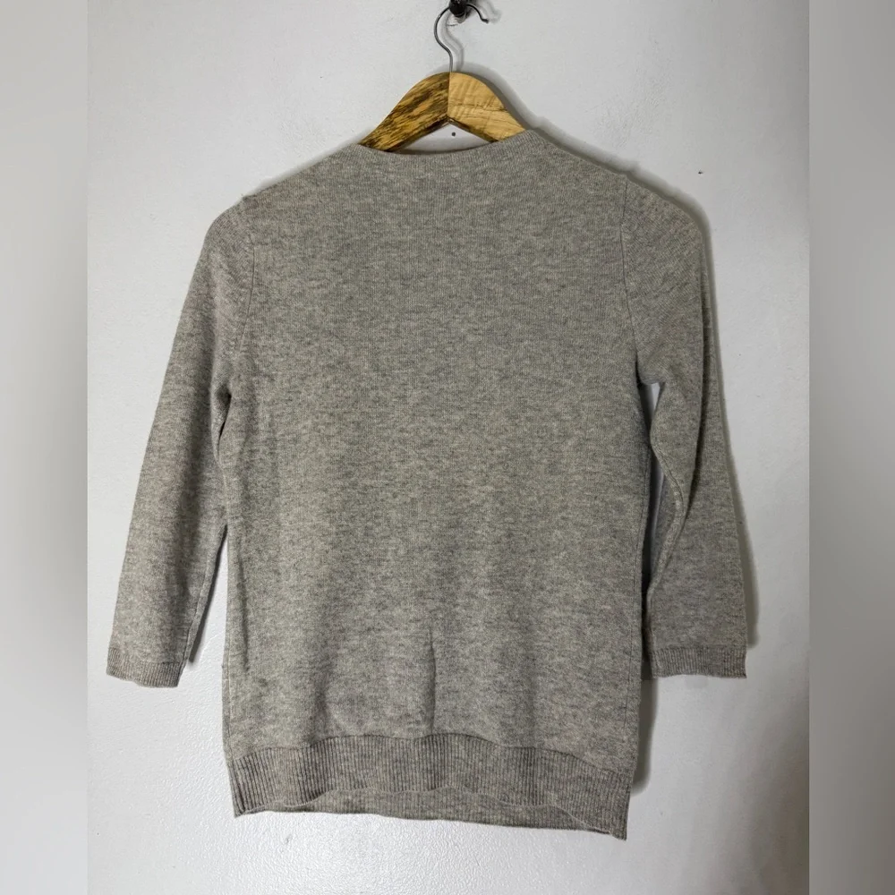 Talbots Gray Cashmere 3.4 Sleeve Sweater‎ Size P Small